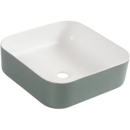 Differnz Waskom Nila - Keramiek - Vierkant - Groen/wit - 38x38x13cm
