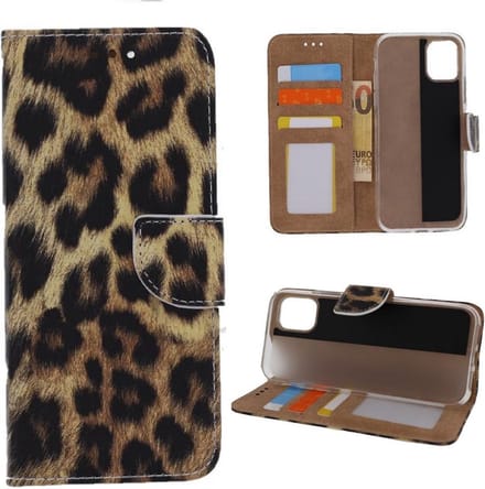 Portemonnee Book Case Hoesje Geschikt voor: Apple iPhone 14 Plus - Luipaard Print