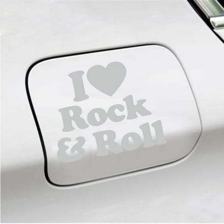 Bumpersticker - I Love Rock & Roll - 10,3 X 12,6 - Licht Grijs