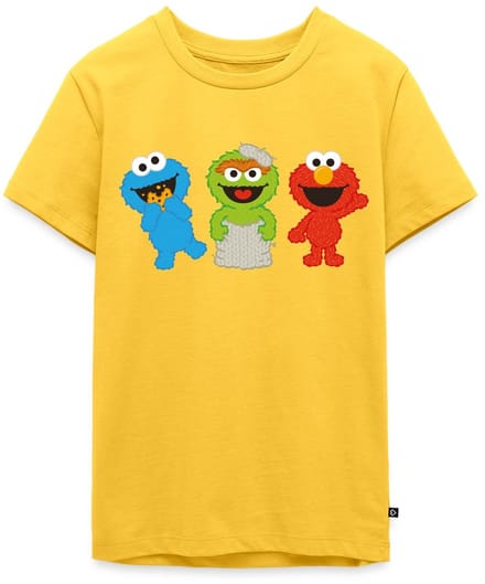 Sesamstraat Baby Koekiemonster Oscar & Elmo Premium T-Shirt Tiener
