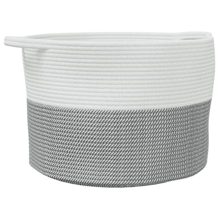 vidaXL - Wasmand - Ø - 55x36 - cm - katoen - grijs - en - wit