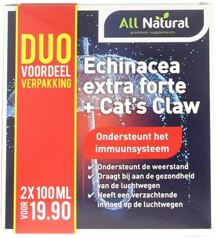 All Natural Echinacea extra forte + cat's claw 200 Milliliter