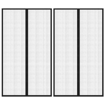 vidaXL - Insectendeurgordijnen - 2 - st - magnetisch - 200x80 - cm - zwart