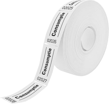 CombiCraft Consumptiebon op rol wit - 5 rollen - 5x1000 bonnen
