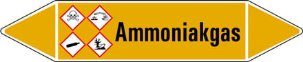 Ammoniakgas leidingmarkering op vel 126 x 26 mm - 5 per vel