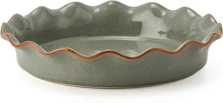 Keramische taartpan - Bakvorm - Taarten bakken - Gegolfde rand - 26.7 cm breed - Groen