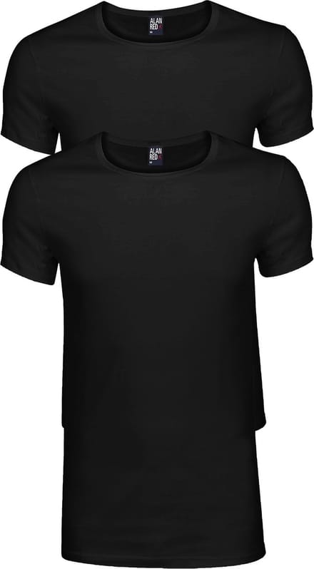 Alan Red Brede Ronde Hals James (2Pack) Zwart - Maat M - Heren - Basic T-shirt