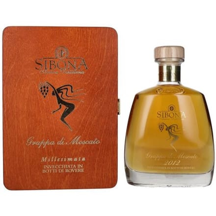 Sibona RISERVA SPECIALE Grappa di Moscato MILLESIMATA 2012 44% Vol. 0,7l in Holzkiste