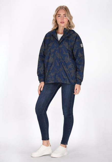 Schmuddelwedda Oversized anorak Dames Donkergrijze marinecamouflage