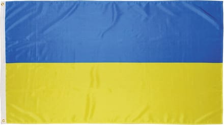 Vlag Oekraïne - Polyester - 90 x 150 Centimeter - Verstevigingsband - Metalen Ringen