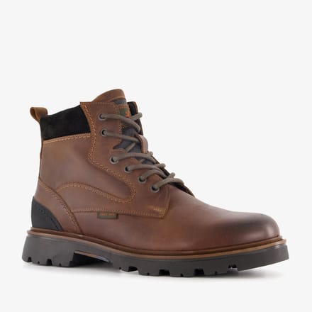 Output leren heren veterboots bruin - Maat 40