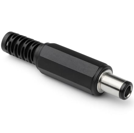 Goobay DC-stekker met knikbeveiliging, diameter 2,5 mm x 5,5 mm
