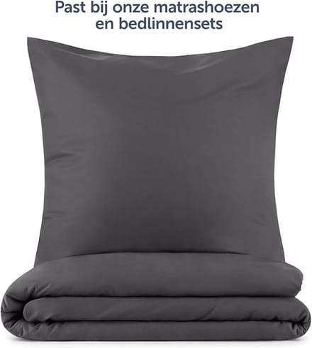 Famanu - Set van 2 kussenslopen 40 x 60 – kussensloop, kussensloop van zachte, geborstelde microvezelstof, antraciet