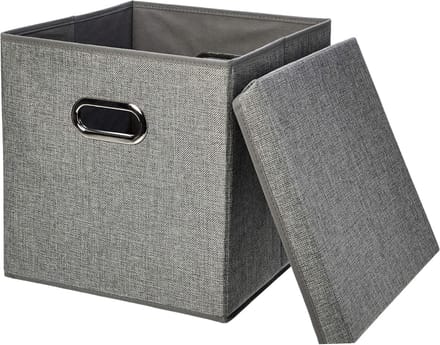 Famanu - Opvouwbare opbergkubussen jute 2 stuks grijs