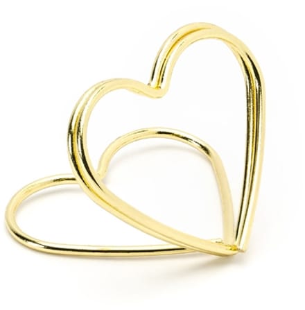 PARTYDECO - 10 gouden hartjes plaatskaarten 2,5 cm voor bruiloft