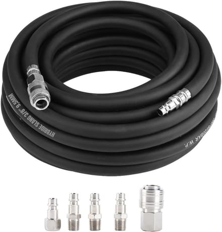 Thuys – Compressor Slang – Persluchtslang – Spiraalslang – 25cm x 25cm x 10cm – Zwart