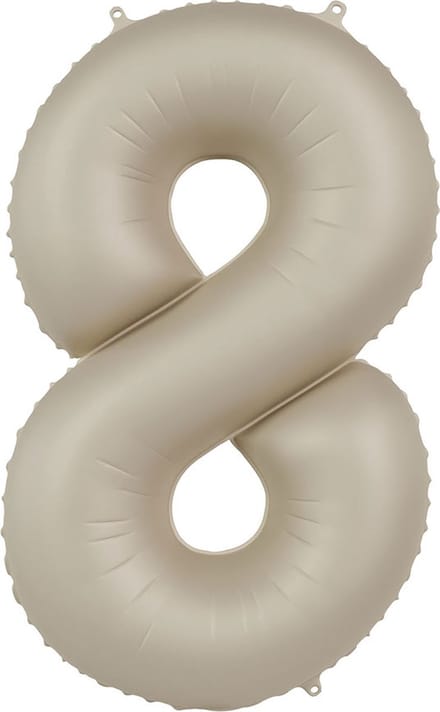 Folieballon Cijfer 8 - Creamy Latte - Ultra Matt - 86 cm