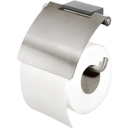 Tiger Cliqit Toiletrolhouder Met Klep Rvs Geborsteld / Donkergrijs