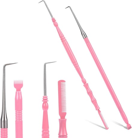 Wimperkam Kit - Wimperseperator Hulpmiddel - Wimpers Stylen - Roestvrij Staal - 2 Stuks - Roze