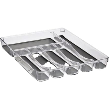 Drawer Organizer Grey Transparent Plastic Silicone (32,3 x 4,5 x 40 cm)