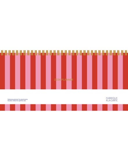 Fabrique - Bureauplanner - strepen roze rood - niet jaargebonden