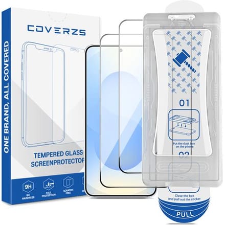 Coverzs Screenprotector - Geschikt voor Samsung Galaxy S26 - Tempered Glass - Met Montage Frame (2-Pack)