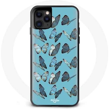 Coque - Mixte - iPhone 11 - Souple - Papillons - Bleu