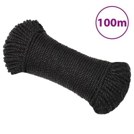 vidaXL - Werktouw - 3 - mm - 100 - m - polypropeen - zwart