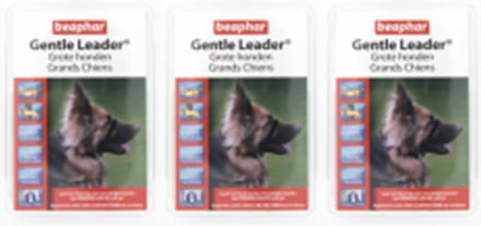 3x Beaphar Gentle Leader Large - zwart - Hoofdhalsband voor honden