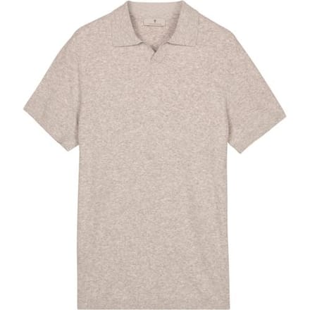 Thomas Maine Polo Pullover Full Needle Rib Placket Single Knit Licht Grijs Melange / male