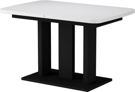 Vicco Eettafel Fenaro, Wit/Zwart, 120-160 x 80 cm 2 delen