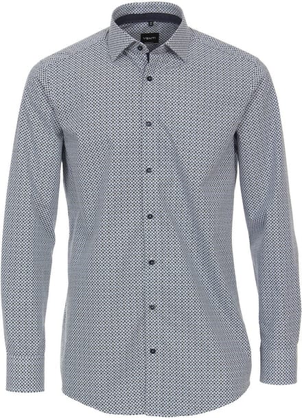 Venti Overhemd Met Blauw Motief Kent Boord Modern Fit - L
