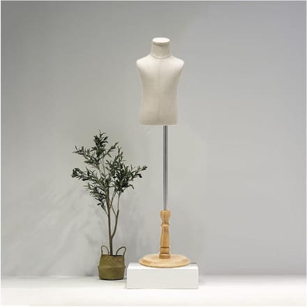Kinder Etalagepop - Paspop Kinderen - Kleding Presenteren - Verstelbare Hoogte - 83-130 cm - Beige