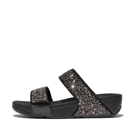 FitFlop Lulu Multi-Tonal Glitter Slides Vrouwen - Zwart Multi