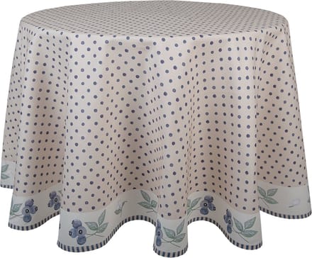 Clayre & Eef Tafelkleed Ø 170 cm Beige Blauw Katoen Bos Dieren Herfst