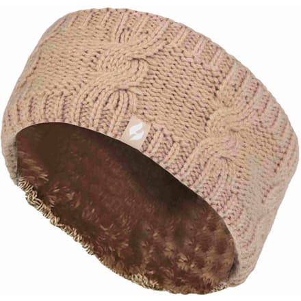 Dames Kabelgebreide Fleece Gevoerde Thermische Winter Oorwarmer Hoofdband