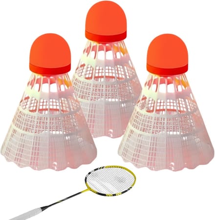 Badmintonshuttles Set - Nylon Ballen - Avond Sport - Winddicht Ontwerp - 7x7x15CM - Rood