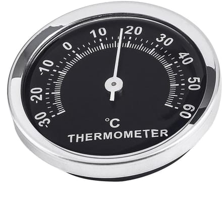 Temperatuurmeter - Vochtigheid meter - Binnen en buiten - Wandmontage ontwerp - 4 cm - Zwart