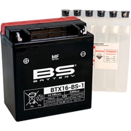 Fabrieksgeactiveerde motorfietsaccu BS Battery BTX16