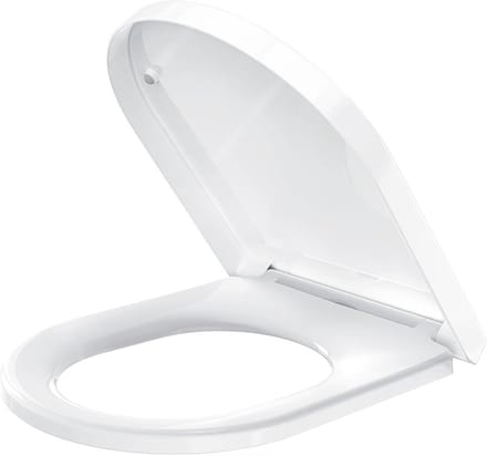 Witte D-vormige WC-bril met Softclose Mechanisme en Quick Release