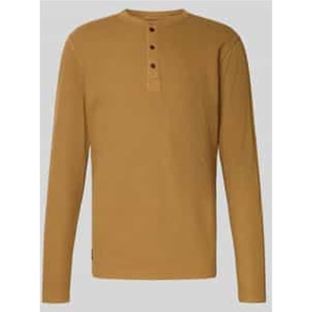 Shirt met lange mouwen, structuurmotief en knoopsluiting