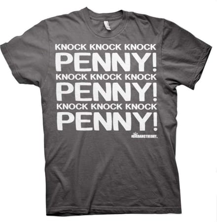 The Big Bang Theory Heren Tshirt -S- Penny Knock Knock Knock Grijs