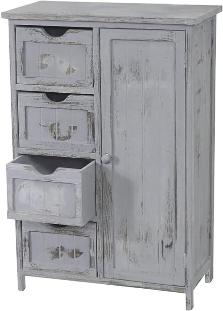 Ladekast MCW-D12, ladekast, shabby-look vintage 82x55x30cm ~ grijs