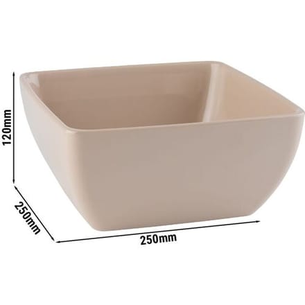 GGM Gastro (6 Stück) Schale - PURE - Melamin - 3,8 Liter - eckig - Beige