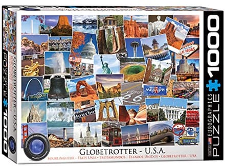 Multicolor 1000 stukjes puzzel van de USA