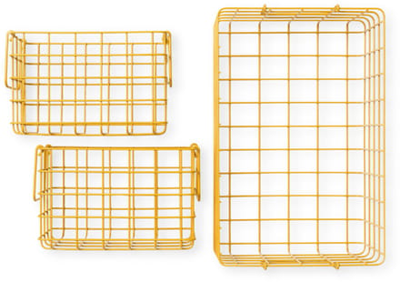 Mustard - Baskets - Manden - Set van 3 - Mustard