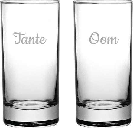 Gegraveerde longdrinkglas 28,5cl Tante & Oom