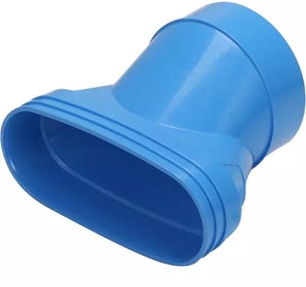 Wavin Ventiza verloop PVC ovaal 195x80 mm naar 125 mm excentrisch M/S