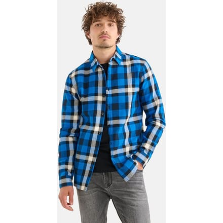 Shoeby Ma-sbbright Check Shirt Brightblue Maat: S | Casual Overhemden Outlet | Heren | Blauw