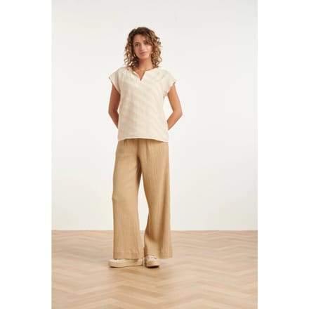 Smashed Lemon V-hals top met diagonale print |